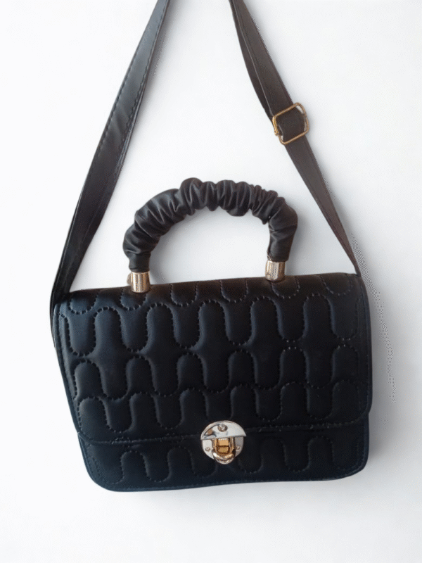 Elegant Black Quilted Handbag